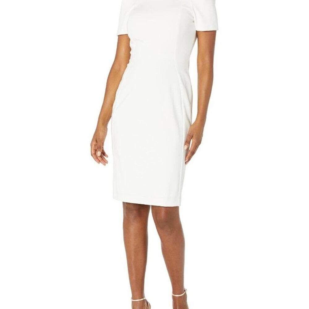 Calvin Klein Tulip Sleeve Sheath Casual Dresses with Professional Flair, 2